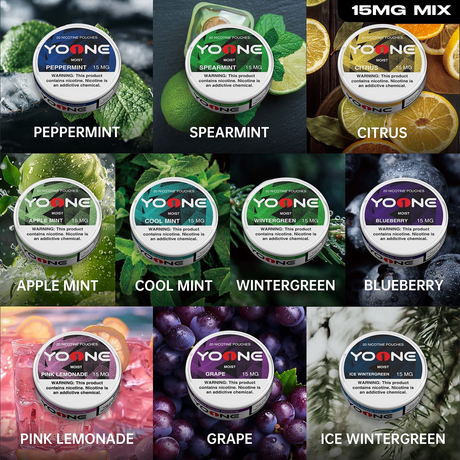 yoone pouches 15mg(moisture) mixed package(buy 5 get 5 free)